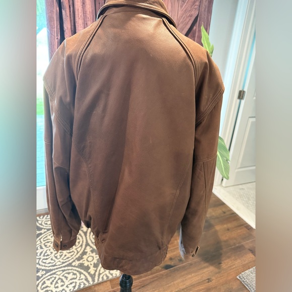 Wilsons Leather Brown Bomber Jacket Classic Style Removable inner lining - Picture 2 of 3